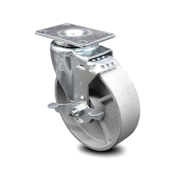 5 Inch Semi Steel Wheel Swivel Top Plate Caster with Brake